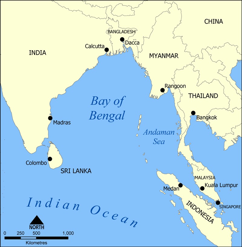 Map of Bay of Bengal